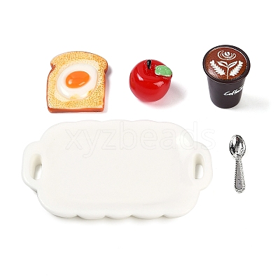 Resin Miniature Breakfast Set Ornaments DIY-H174-01I-1