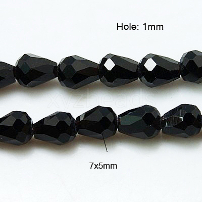 Crystal Glass Beads Strands GLAA-D034-7x5mm-14-1