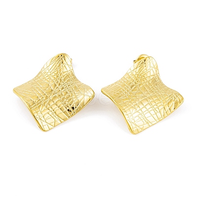 Ion Plating(IP) 304 Stainless Steel Stud Earrings for Women EJEW-A049-12G-1