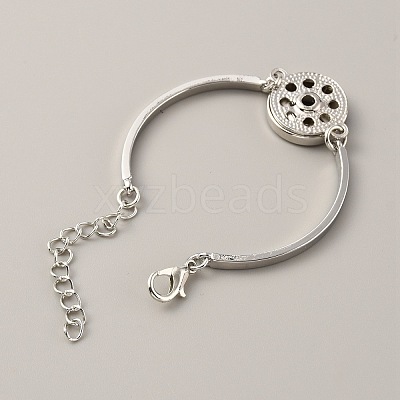 Alloy Interchangeable Snap Link Bracelet Settings with Iron Curved Rectangle BJEW-WH0014-006-1