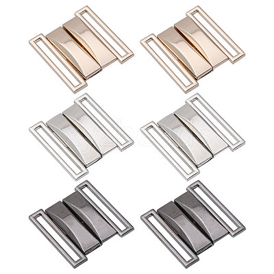 6 Pairs 3 Colors Alloy Interlocking Clasps FIND-CA0009-21-1