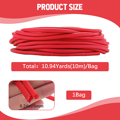 10M Round Rubber Elastic Cord Lanyard Rope EC-WH0008-02B-1