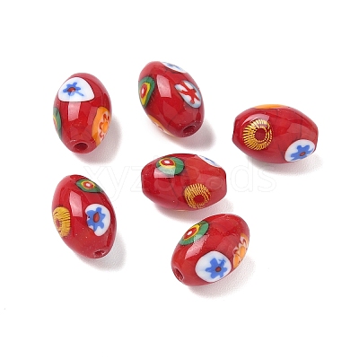 Handmade Millefiori Glass Beads LAMP-U004-02F-1