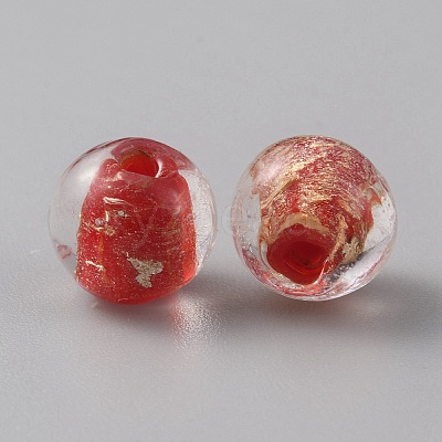 Handmade Gold Sand Lampwork Beads LAMP-WH0011-03B-03-1