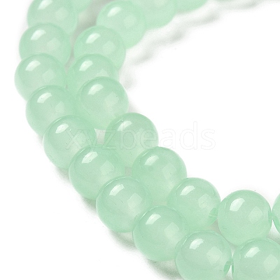 Baking Paint Imitation Jade Glass Round Bead Strands X-DGLA-Q021-8mm-22-1