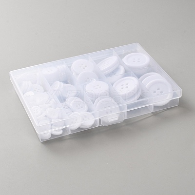 100Pcs 2-Hole Resin Buttons BUTT-WH20005-08B-1