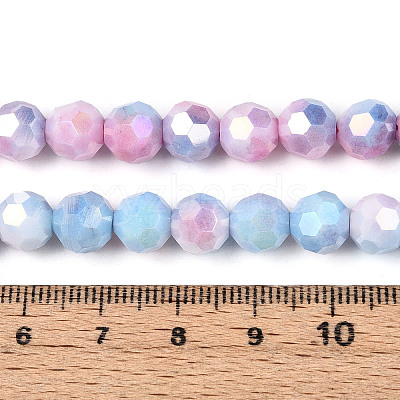 Anti-Tarnish Electroplate Glass Beads Strands EGLA-T021-8mm-15-07-1