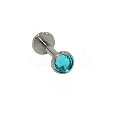 G23 Titanium Cubic Zirconia Flat Round 17 Gauge Threadless Labrets for Women Men WG1F07B-18-1