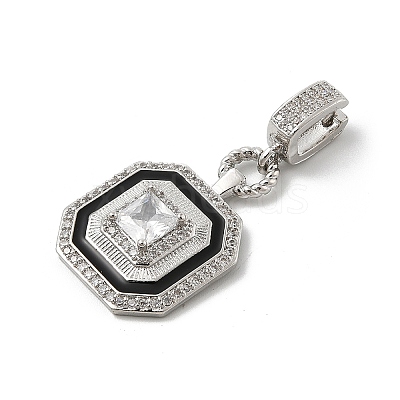 Brass Micro Pave Cubic Zirconia Pendants KK-U047-05P-1