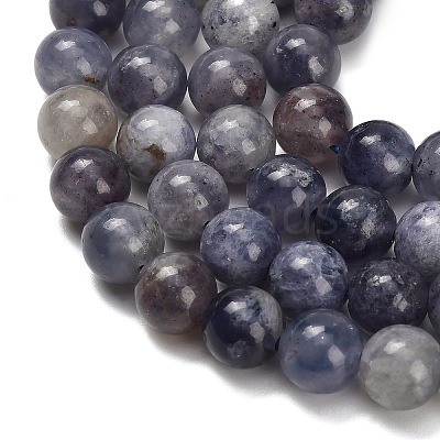 Natural Iolite Beads Strands G-G300-A04-8mm-1