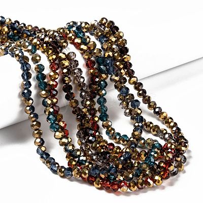 Electroplate Transparent Glass Beads Strands EGLA-A034-T6mm-O-1