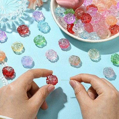 140Pcs 14 Styles Frosted Acrylic Beads MACR-YW0003-02-1