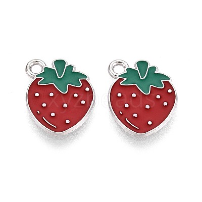 Fruit Alloy Enamel Charms PALLOY-S058-01P-03-1