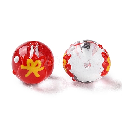 Chinese Style Transparent Glass Enamel Beads Strands GLAA-G107-05A-1