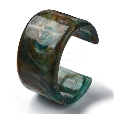 Resin Plain Cuff Bangles BJEW-B074-03C-1