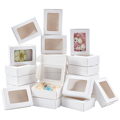 Foldable Creative Kraft Paper Mailer Boxes with Visible Window CON-WH0113-08A-03-1