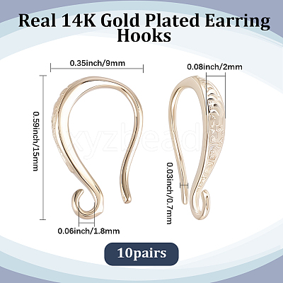 10 Pairs Brass Earring Hooks KK-BBC0025-12A-1
