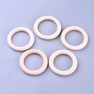 Unfinished Wood Linking Rings WOOD-F002-01-70mm-1