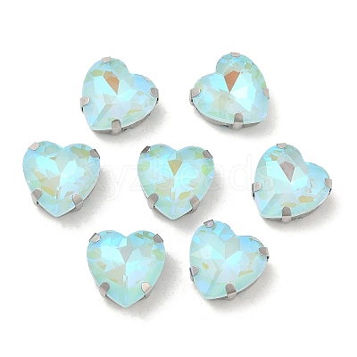 Mocha Fluorescent(MI) Heart Sew on Rhinestone GGLA-C001-01A-P03-1