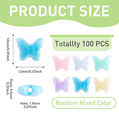 100Pcs UV Plating Opaque Acrylic Beads OACR-TADJ0001-11-1