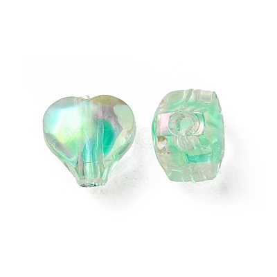 UV Plating Rainbow Iridescent Acrylic Beads OACR-F004-05B-1