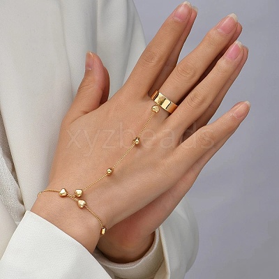 Iron Ring Bracelets BJEW-C054-01G-1