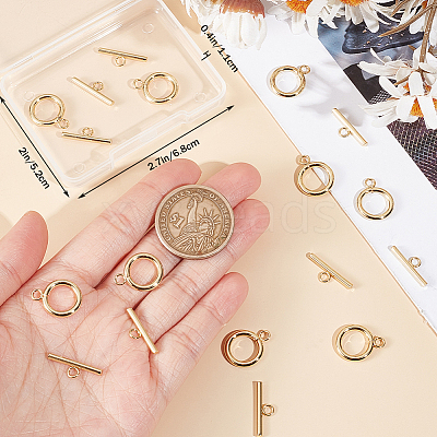 Brass Toggle Clasps KK-BBC0013-26G-1