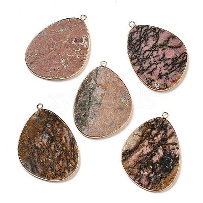 Natural Rhodonite Pendants G-K347-02G-04-1
