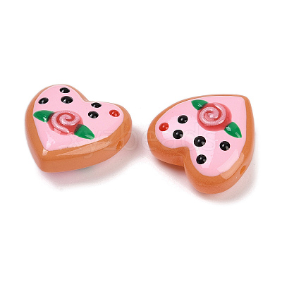 Handmade Heart Lampwork Beads Strands LAMP-P069-04B-07-1