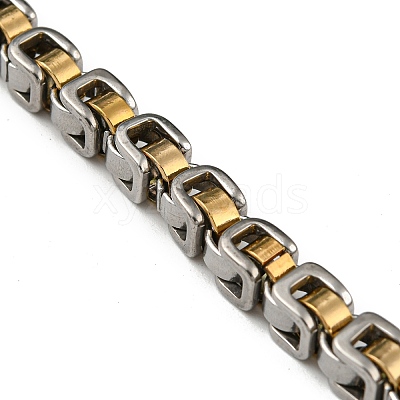 PVD Vacuum Plating 201 Stainless Steel Chain Bracelets STAS-Z056-17P-1