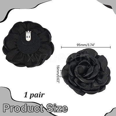 2Pcs Detachable Imitation Leather Shoe Buckle Clips AJEW-AR0005-03C-1