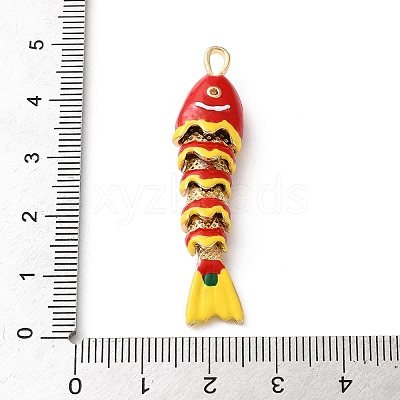 Brass Micro Pave Orange Cubic Zirconia Pendants CU-CBA03AF-15G-03-1