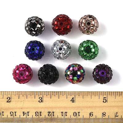 20Pcs 10 Colors Acrylic Rhinestone Beads OACR-FS0002-32-1