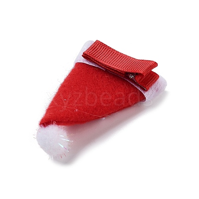 Christmas Theme Cloth Felt Fabric Alligator Hair Clip OHAR-R100-01D-1
