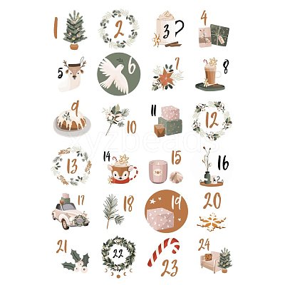 Christmas PVC Plastic Sticker Labels STIC-PW0003-82W-1