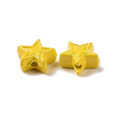 Spray Painted Alloy Beads PALLOY-K001-02H-1