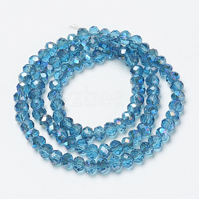 Electroplate Glass Beads Strands X-EGLA-A034-T6mm-I04-1