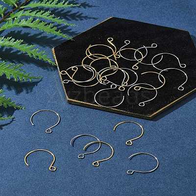24Pcs 2 Colors Ion Plating(IP) 304 Stainless Steel Earring Hooks STAS-FS0001-65-1