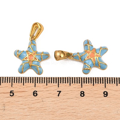 304 Stainless Steel Enamel Pendants STAS-P438-04G-1