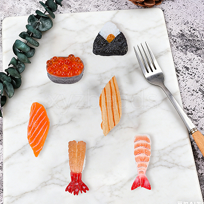 6Pcs 6 Styles PVC Sushi Display Decorations DJEW-SC0001-33-1