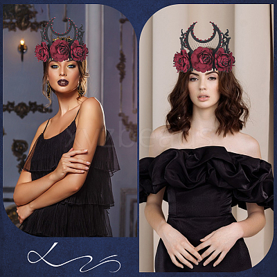 Felt Cloth and Alloy Headwear Crown OHAR-WH20020-01D-1