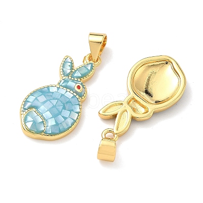 Brass Enamel Pendants KK-H534-06G-1