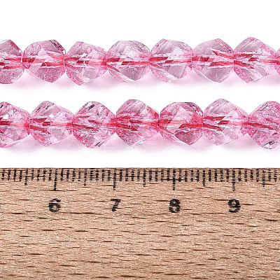 Crackle Transparent Glass Beads Strands GLAA-N068-02A-08-1