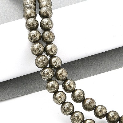 Natural Pyrite Beads Strands G-A250-A01-02-1