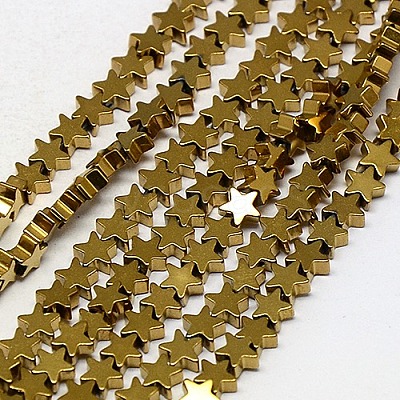 Electroplate Non-magnetic Synthetic Hematite Beads Strands G-J173-4x4mm-03-1