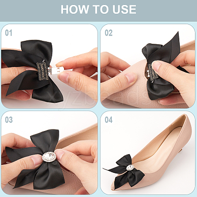Polyester Bowknot Shoe Decorations FIND-WH0139-226B-1