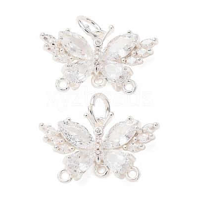 Brass Pave Clear Cubic Zirconia Butterfly Chandelier Component Links CU-CBAEC99-12S-1