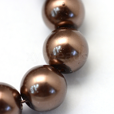Baking Paint Pearlized Glass Pearl Round Bead Strands X-HY-Q330-8mm-52-1