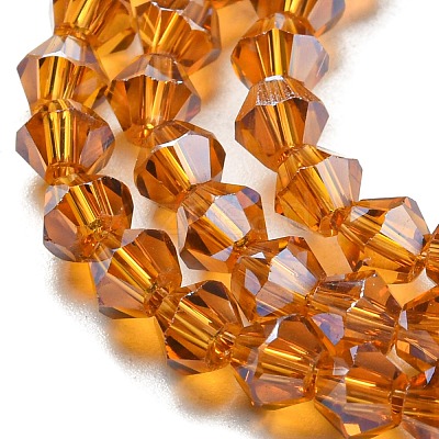 Transparent Electroplate Glass Beads Strands EGLA-A039-T4mm-A28-1
