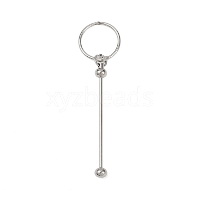 Iron Bar Beadable Keychain Clasps LS-AJEW-R004-02P-1